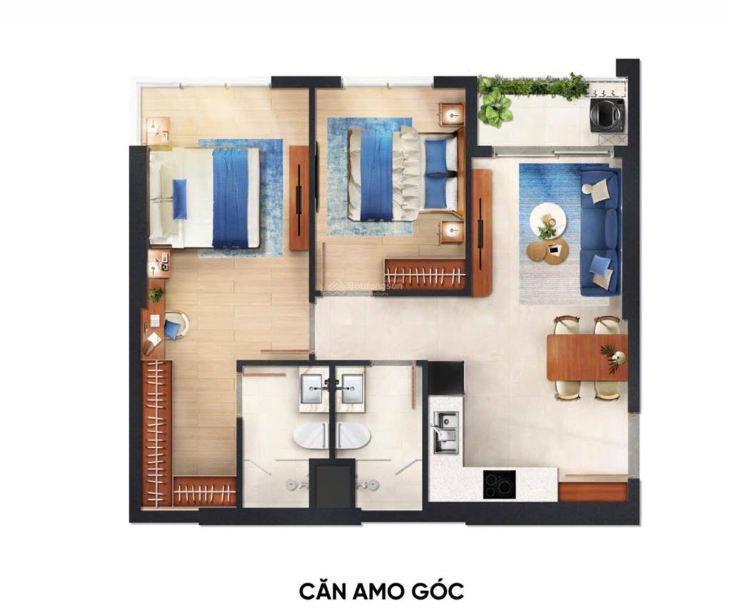 Monrei saigon căn 2pn2wc tầng trung chỉ 2,9 tỷ, không gian sống chuẩn nhật cho gia đình trẻ
