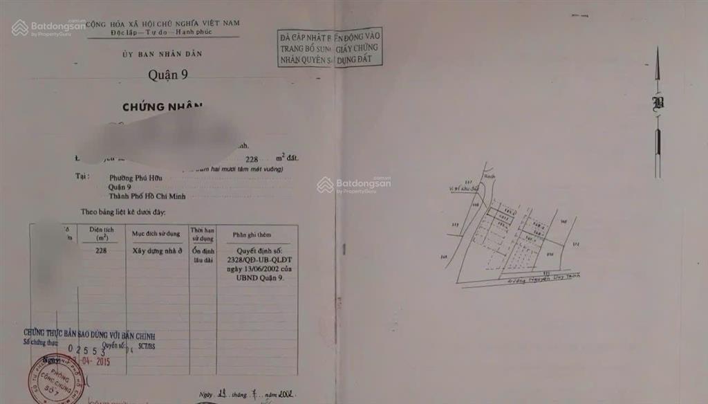 Bán đất 228m2 mặt tiền đường 835 nguyễn duy trinh, ngay cao tốc long thành