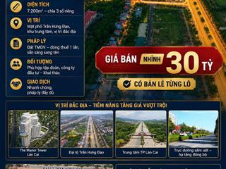 Chính chủ bán đất thương mại dịch vụ mặt phố trần hưng đạo, tp lào cai
