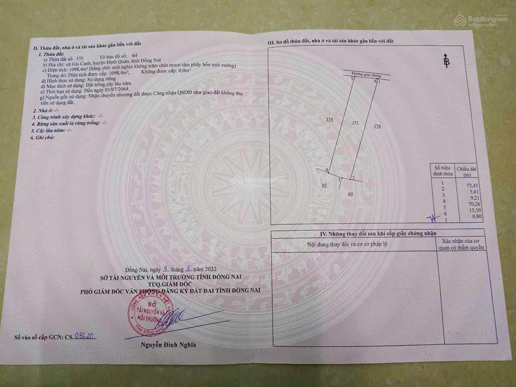 Bán đất tại gia canh, giá rẻ 350 triệu, diện tích 1098m2, gần điểm xuống cao tốc khu công nghiệp