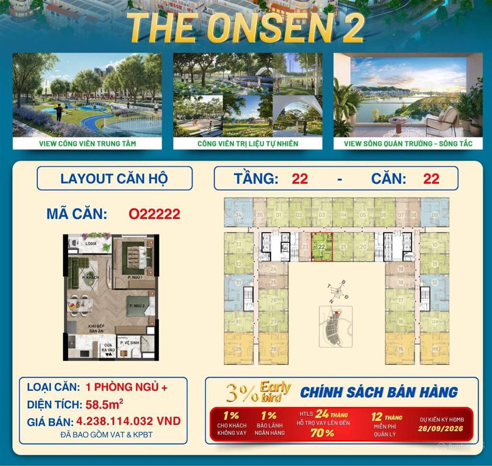 Căn ngũ quý (o22222) duy nhất trong hơn 2700 căn hộ tại charmora city  nha trang