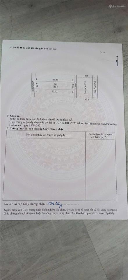 Chủ đất gửi e bán 109 m tại đường 419 của thị trấn trúc sơn ạ