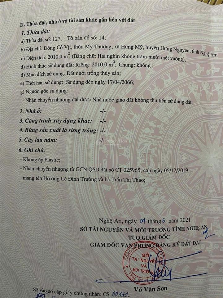 Bán lô đất 2000 mét vuông tại hưng mỹ hưng nguyên