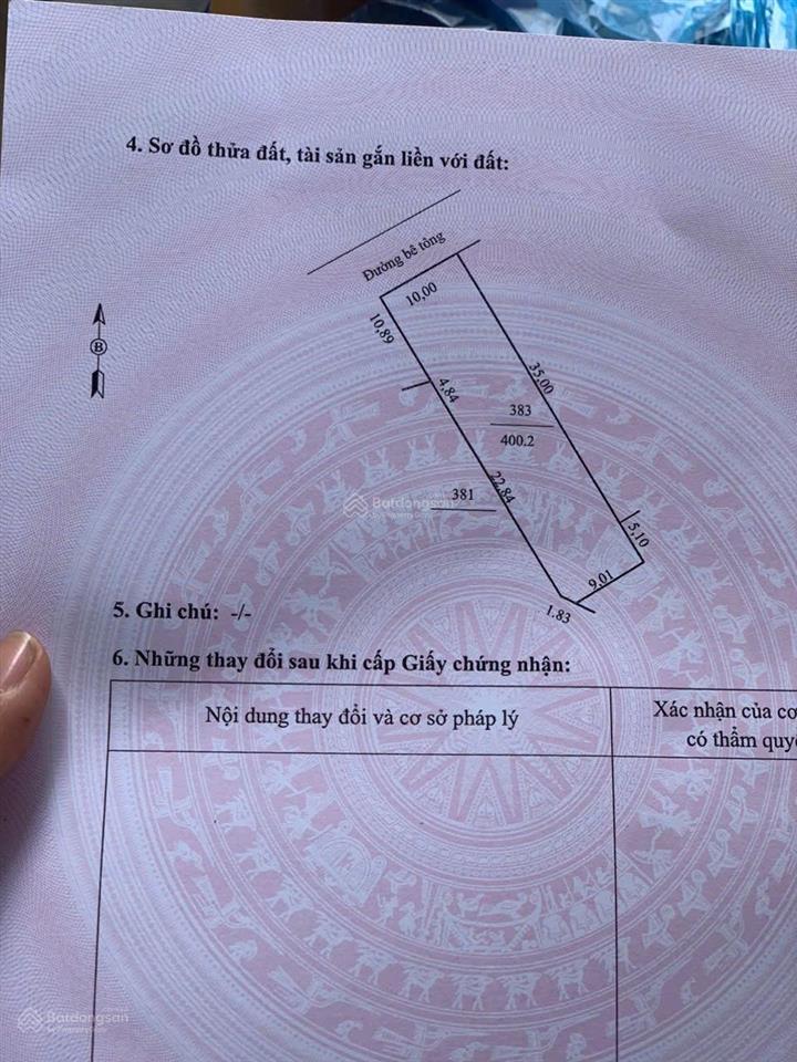 Đất đẹp tt xã cao dương (phú thọ) 400m2 full thổ cư cách vành đai 5 chỉ 800m, giá 2.2 tỷ