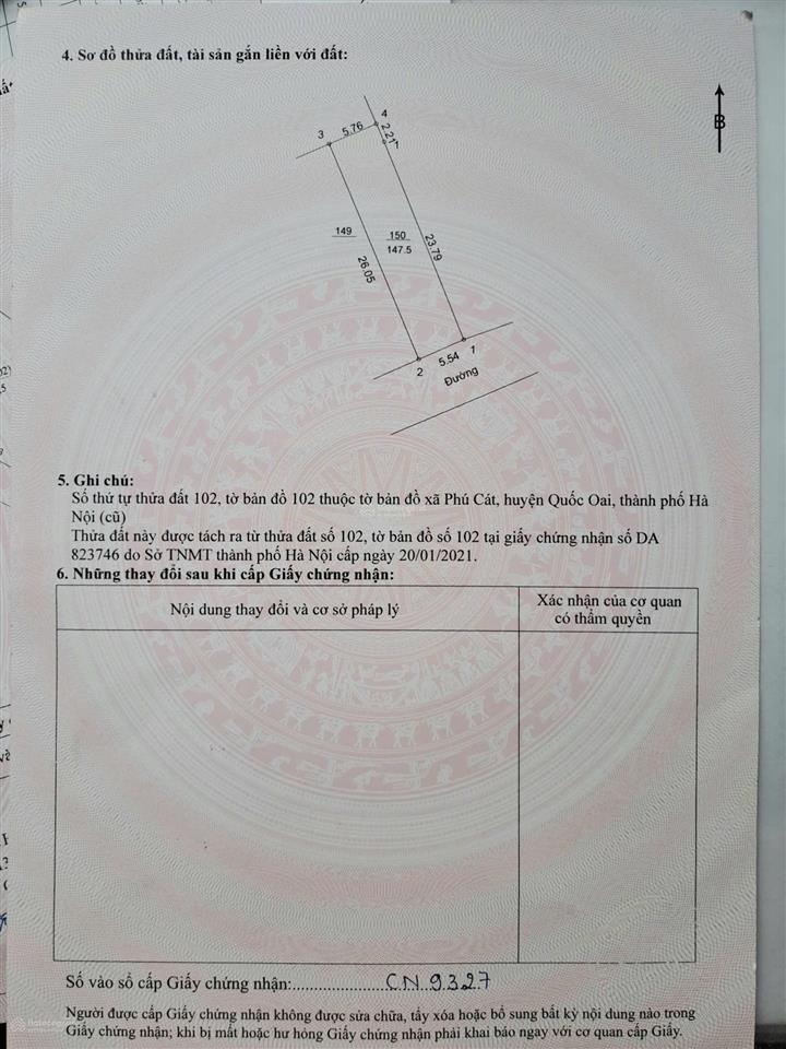 Hơn 3 tỷ sở hữu ngay 147,5m full thổ cư đường ô tô tránh không dính quy hoạch tại thôn 2 phú cát hn