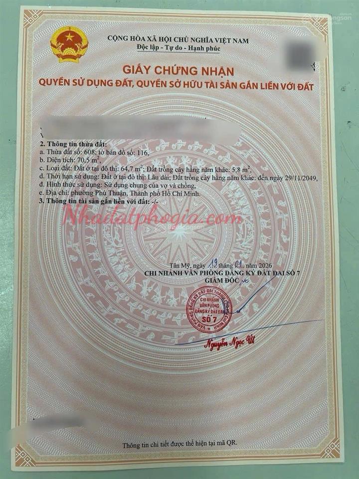 Có 2 lô đất đẹp 8 17  gần coopmart  1549 huỳnh tấn phát  quận 7 . giá  6,5 tỷ ( gặp và làm v