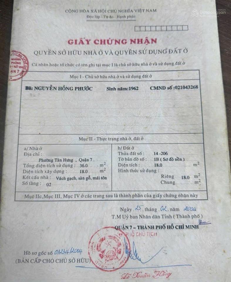 Nhỏ mà có võ  mặt tiền hẻm kinh doanh buôn bán  861 p. tân hưng  quận 7