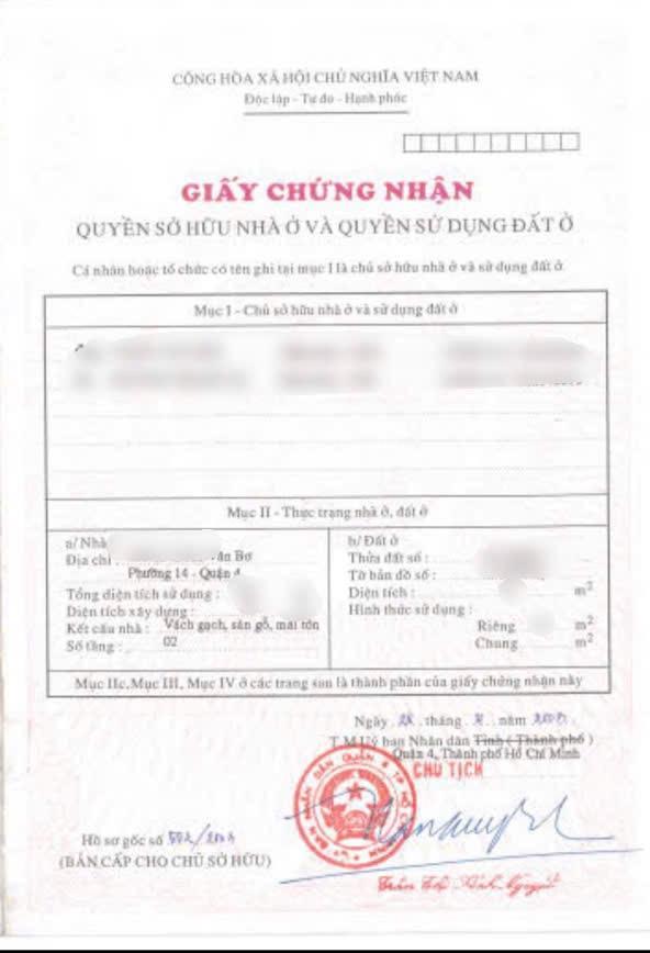 Quận 4 nhà nhỏ sổ hồng riêng  đoàn văn bơ