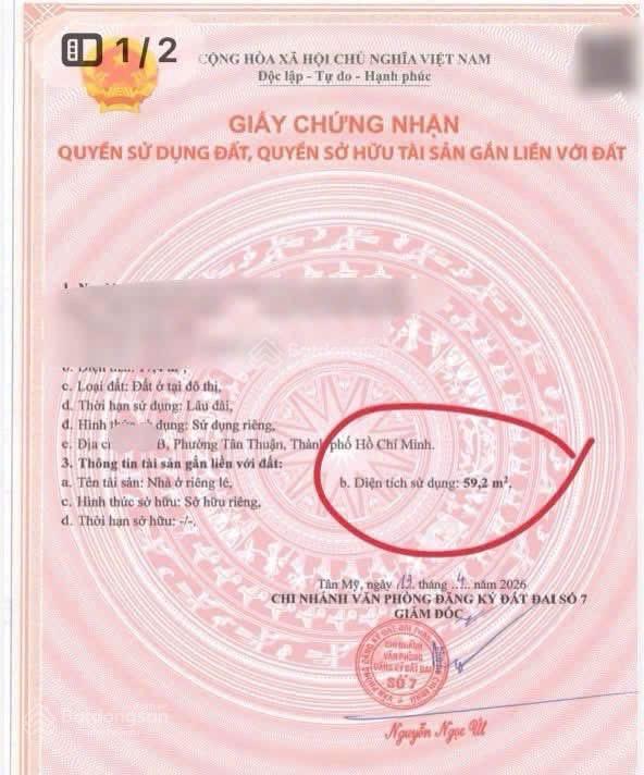 Bán nhà 4 tầng mt đường lý phục man  quận 7