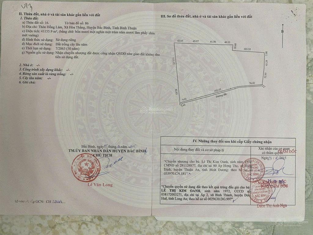 Bán 26ha đất hòa thắng, bắc bình, bình thuận, giá chỉ 650 triệu/ha