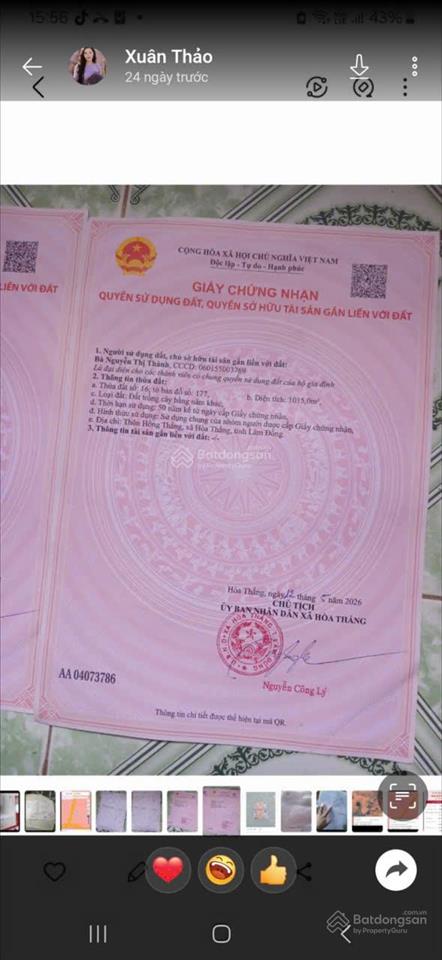 Bán đất hòa thắng giá chỉ 900.000đ/m2, đường ô tô tiếp cận, khu vực tiềm năng phát triển