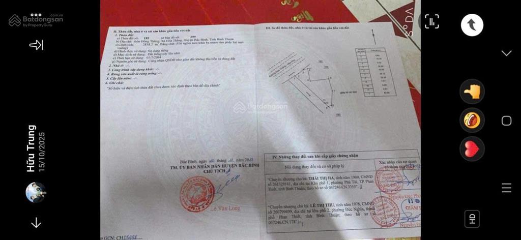 Chính chủ bán 4.143,1m2 đất hòa thắng  bắc bình bình thuận