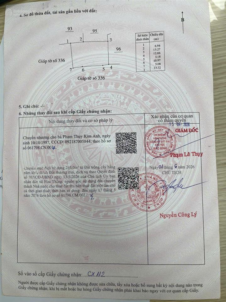 Bán cụm đất kinh doanh hòa thắng  sẵn 5 phòng nghỉ & 2 nhà hàng  giá chỉ