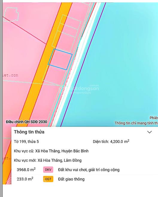Bán 4.200m2 đất hòa thắng  quỹ đất lớn, tiềm năng đầu tư