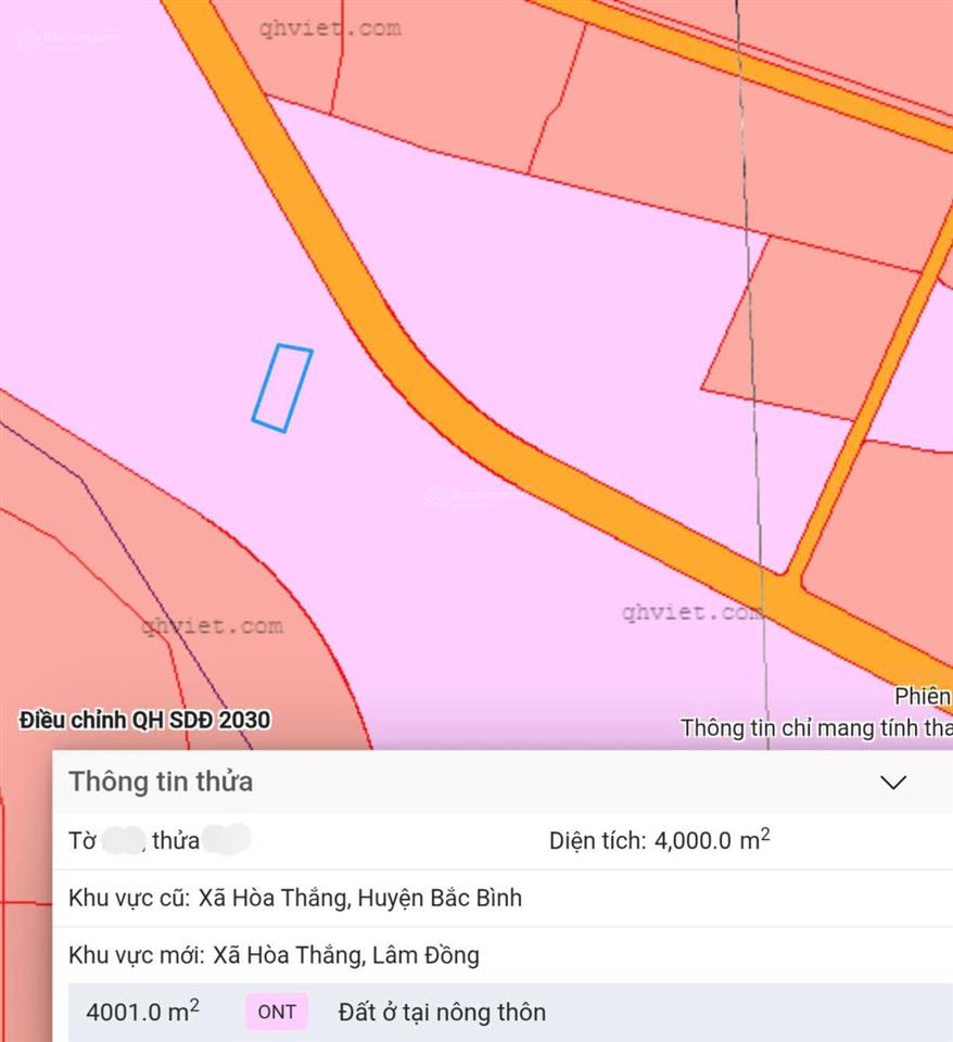 Bán đất 4.000m2 hòa thắng, bắc bình full thổ cư sổ hồng riêng