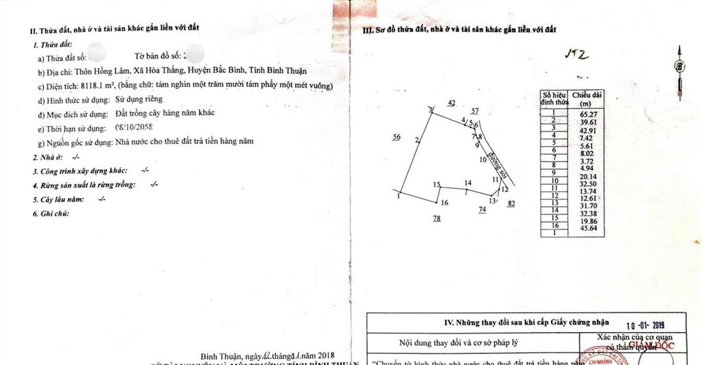 Bán đất 8.170,3m2 hòa thắng, bắc bình gần 8.120m2 thổ cư giá chỉ 4 tỷ