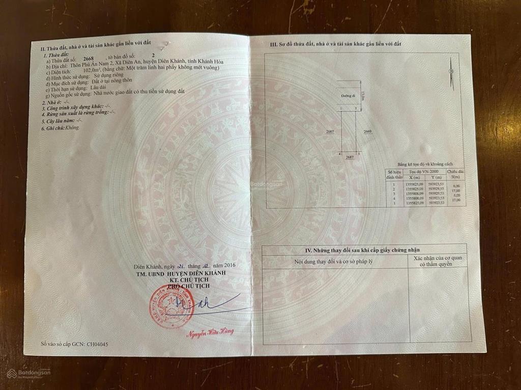 Bán đất kđt phú ân nam 2  diên an đường nhựa rộng 13m