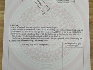 Bán đất 100m2 tại xã minh trí, sóc sơn, hà nội, giá ưu đãi 1,46 tỷ