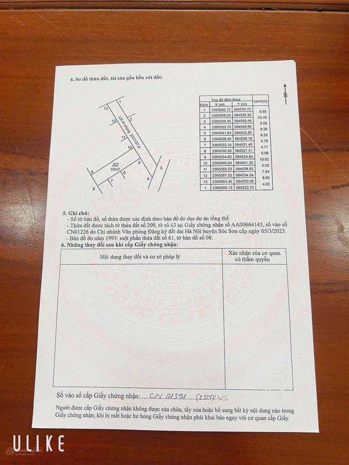 Chính chủ cần tiền bán nhanh lô đất tại trung giã sóc sơn, dt 100m2 full thổ cư ss giao dịch
