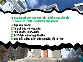 Bán tòa chdv 37 phòng  thu nhập 175tr/tháng  hồ văn long, bình tân