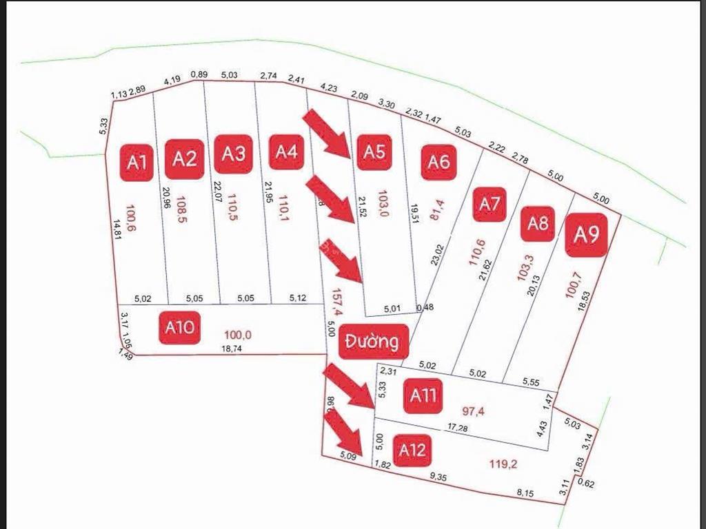 Lô f0 hàng vip. tại tam dương bắc dt 100m2, full hết thổ cư