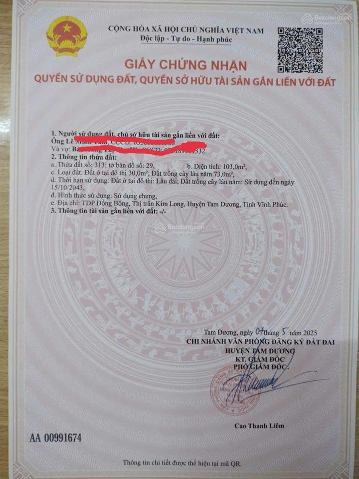 Chính chủ cần bán lô đất tại kim long tam dương cách chợ số 8 gần 1km
