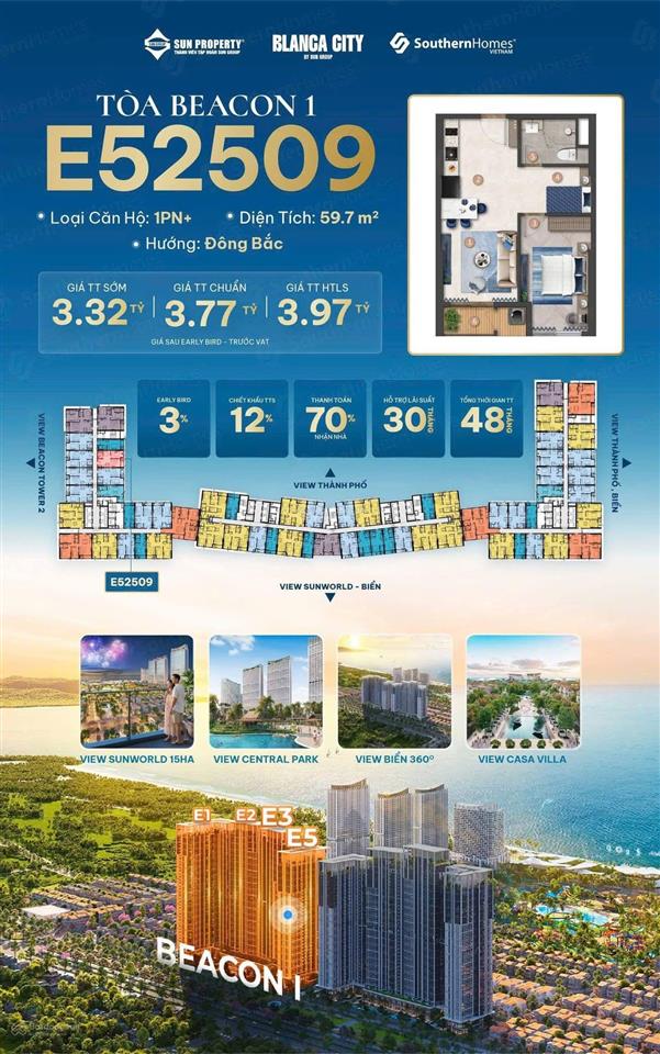 Mở bán đợt đầu căn hộ biển sở hữu lâu dài trung tâm tp vũng tàu, toà beacon chính sách ưu đãi 3%