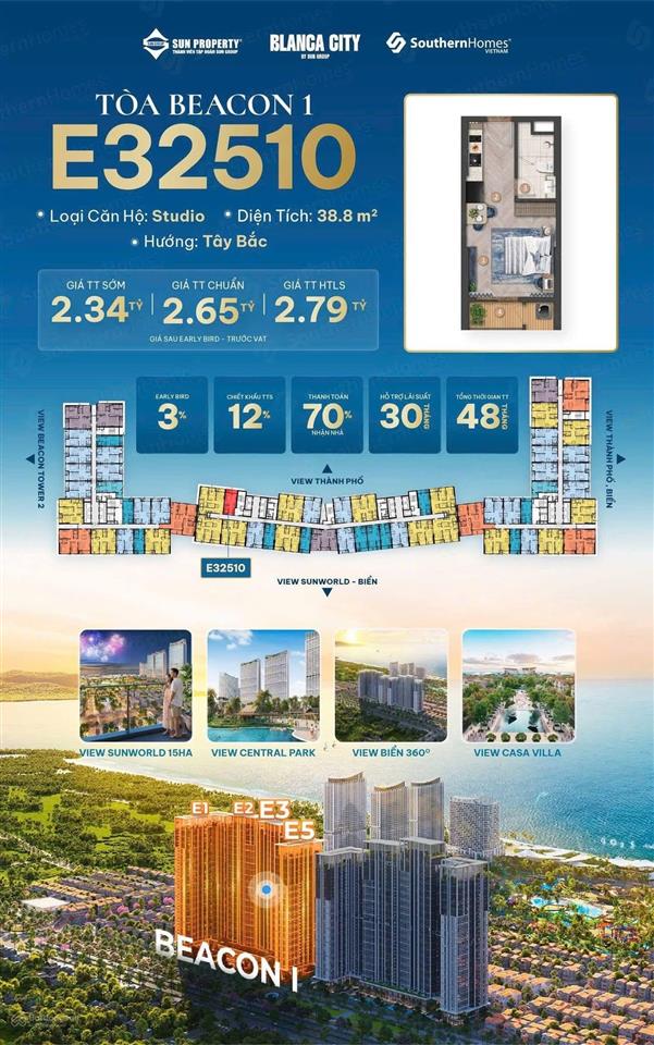 Mở bán đợt đầu căn hộ biển sở hữu lâu dài trung tâm tp vũng tàu, toà beacon chính sách ưu đãi 3%