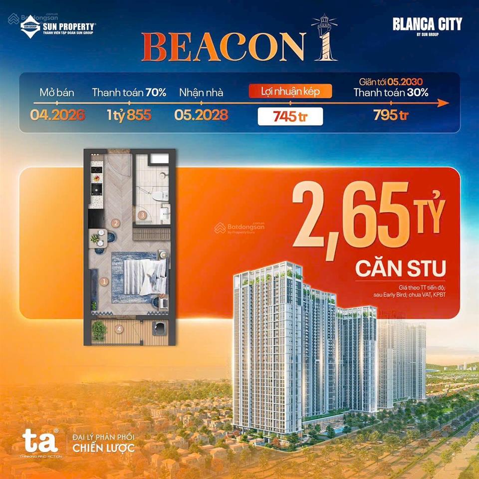 Mở bán đợt đầu căn hộ biển sở hữu lâu dài trung tâm tp vũng tàu, toà beacon chính sách ưu đãi 3%