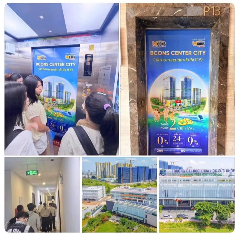 Bcons center city suất ưu đãi 2pn, 2 wc, nội thất cao cấp, voucher 2 chỉ vàng, quà tân gia hấp dẫn