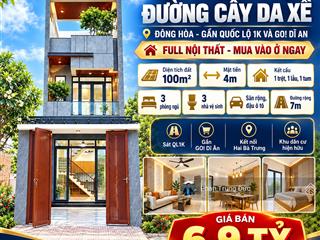 Nhà hoàn công  3pn  3wc  100m2 mt cây da xề