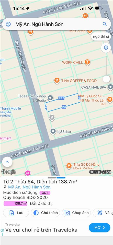 Bán đất mặt tiền phan thúc duyện ngang 6m chỉ với 22,7 tỷ.  0905 982 ***