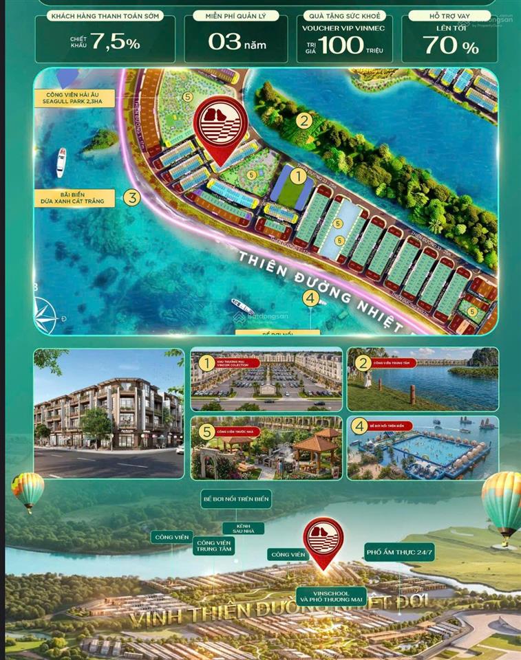 Bán liền kề khu nhiệt đới 70m2 view vườn hoa vinhomes global gate hạ long giá đất 3,5 tỷ sau ưu đãi