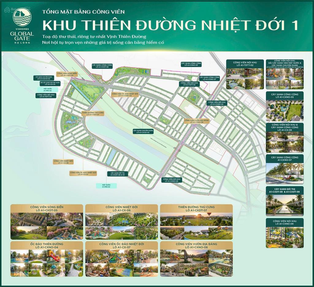 Bán liền kề khu nhiệt đới 70m2 view vườn hoa vinhomes global gate hạ long giá đất 3,5 tỷ sau ưu đãi