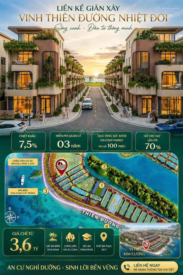 Bán liền kề thiên đường nhiệt đới vinhomes global gate hạ long giá chỉ 3,6 tỷ (đất)| sát bãi biển