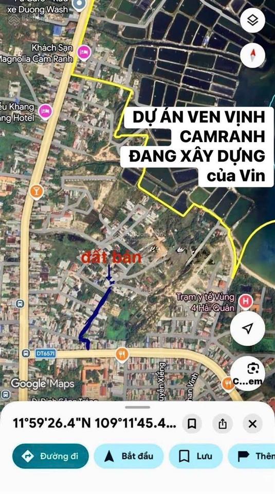 Bán đất full thổ cư 97,6m² gần vin happy home cam ranh, đường nhựa 7m, giá 2,65 tỷ