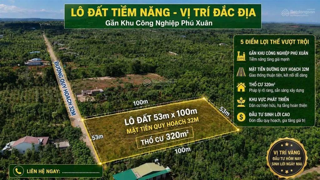 Bán đất mặt tiền khu công nghiệp phú xuân  đắk lắk