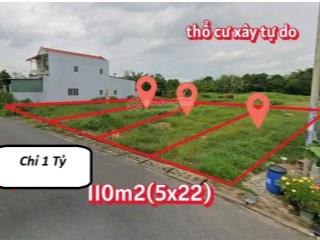 Tin vip bán lô đất mặt tiền kinh doanh sát cầu vượt củ chi, 110m2, shr, giá chỉ 1 tỷ