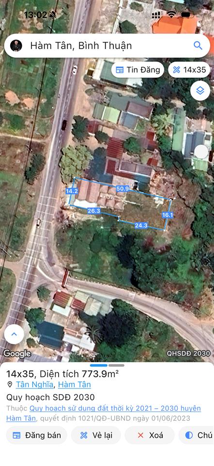 Bán đất chính chủ mặt tiền ql 55, thị trấn tân nghĩa