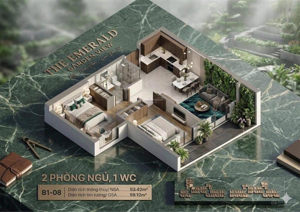 Giỏ hàng trực tiếp cđt lê phong, the emerald garden view giá chỉ 35tr/m2. thanh toán 9tr/tháng