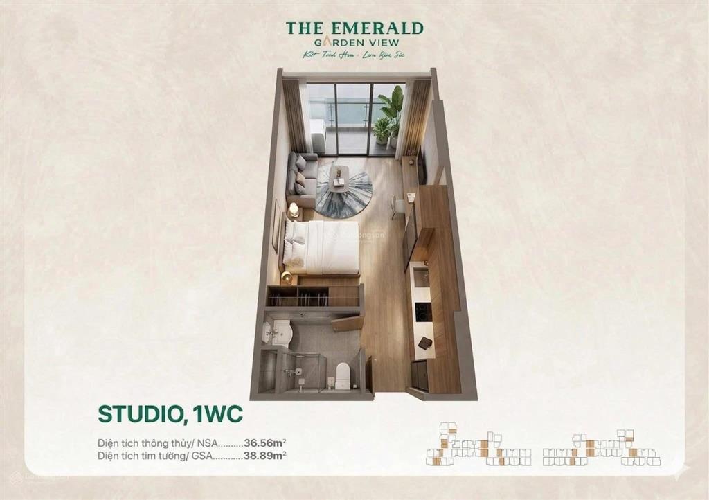 Giỏ hàng trực tiếp cđt lê phong, the emerald garden view giá chỉ 35tr/m2. thanh toán 9tr/tháng