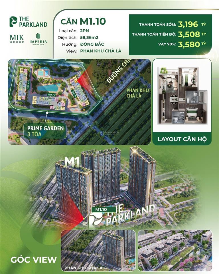 Bán căn 2pn rẻ nhất tòa m1, thanh toán trước chỉ 600tr. hướng đông bắc view thoáng ko bị chắn