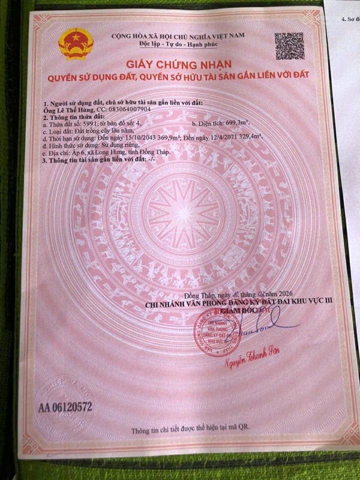 Bán đất đẹp tại xã tam hiệp, châu thành, tiền giang