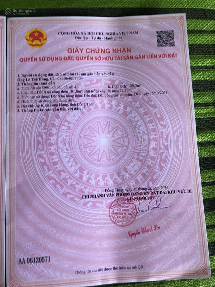 Bán đất đẹp tại xã tam hiệp, châu thành, tiền giang