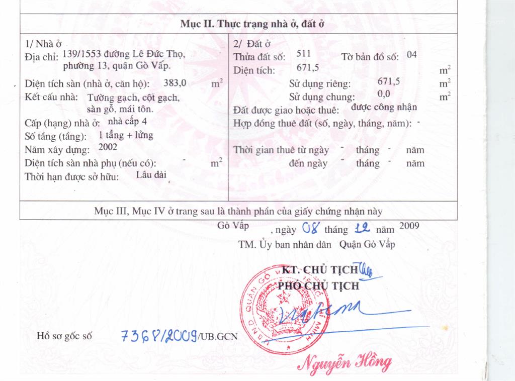 Định cư nước ngoài, cần bán gấp căn nhà mặt tiền đường lê đức thọ, gò vấp (cũ)