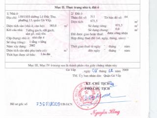 Định cư nước ngoài, cần bán gấp căn nhà mặt tiền đường lê đức thọ, gò vấp (cũ)