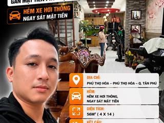 Nhà 6.5 tỷ tân phú hẻm xe hơi thông gần mặt tiền phú thọ hòa