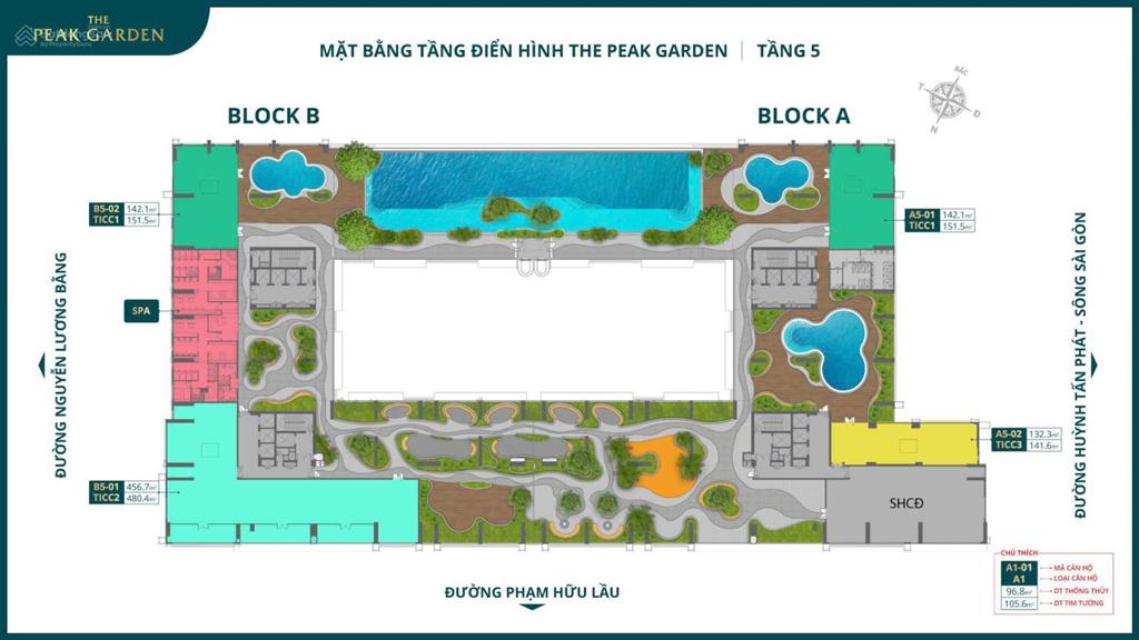 Bán căn hộ the peak garden quận 7, 71m² 2pn, bàn giao cao cấp, nhà đẹp, giá 75tr/m2 trực tiếp cdt