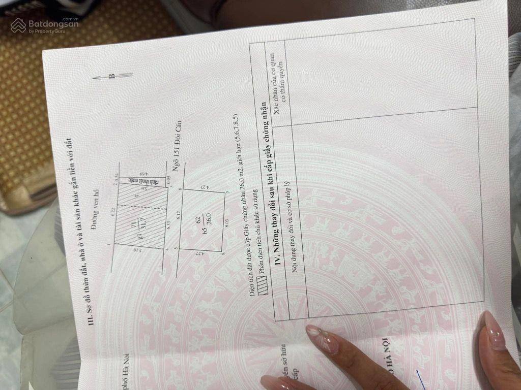 Bán nhà riêng ngõ 151 đội cấn  mặt tiền rộng  gần hồ đầm tròn