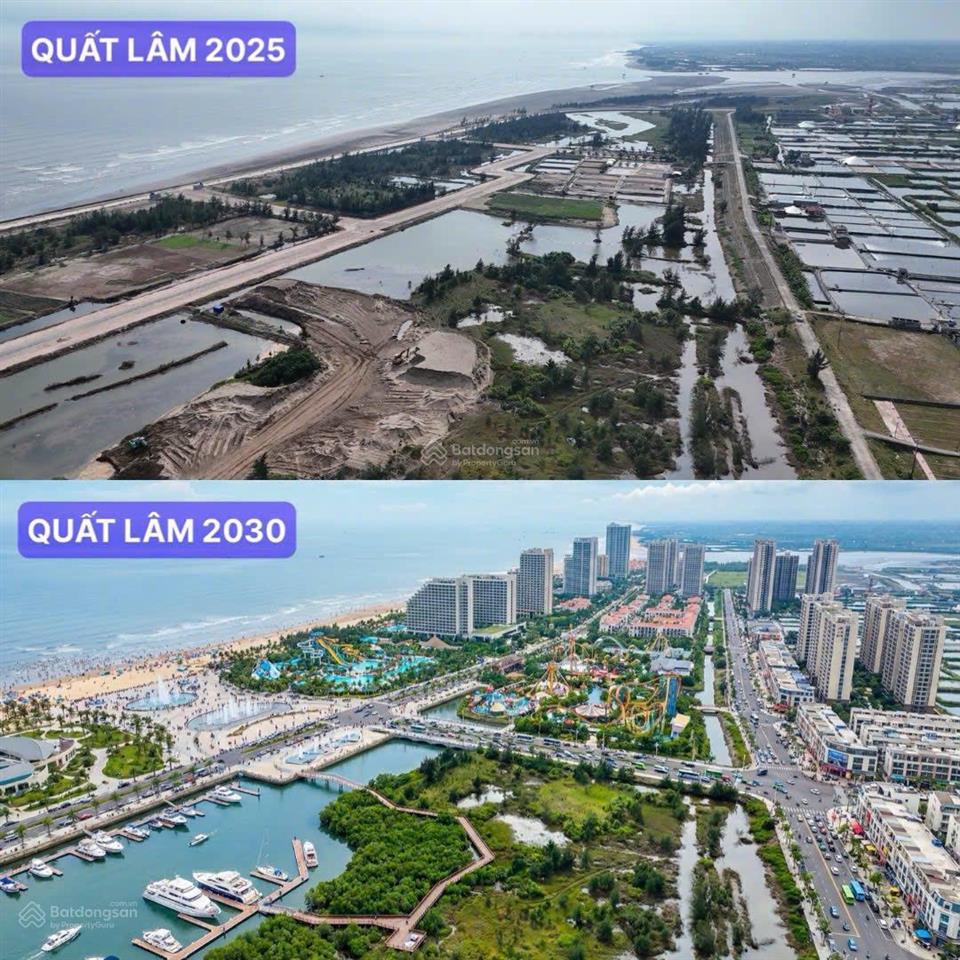 Hàng hiếm! 450m² mặt tiền 15m mặt biển quất lâm đối diện bãi tắm, sân golf, khu nghỉ dưỡng